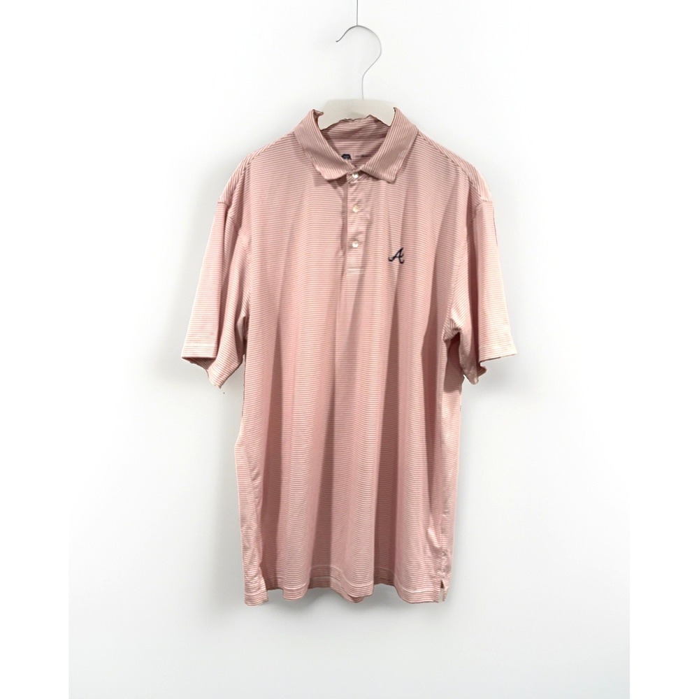 Onward Reserve Performance Polo Shirt Mens XL Red White Striped Golf Stretch